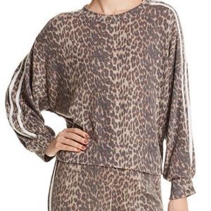 Vintage Havana Track Stripe Cheetah Sweatshirt